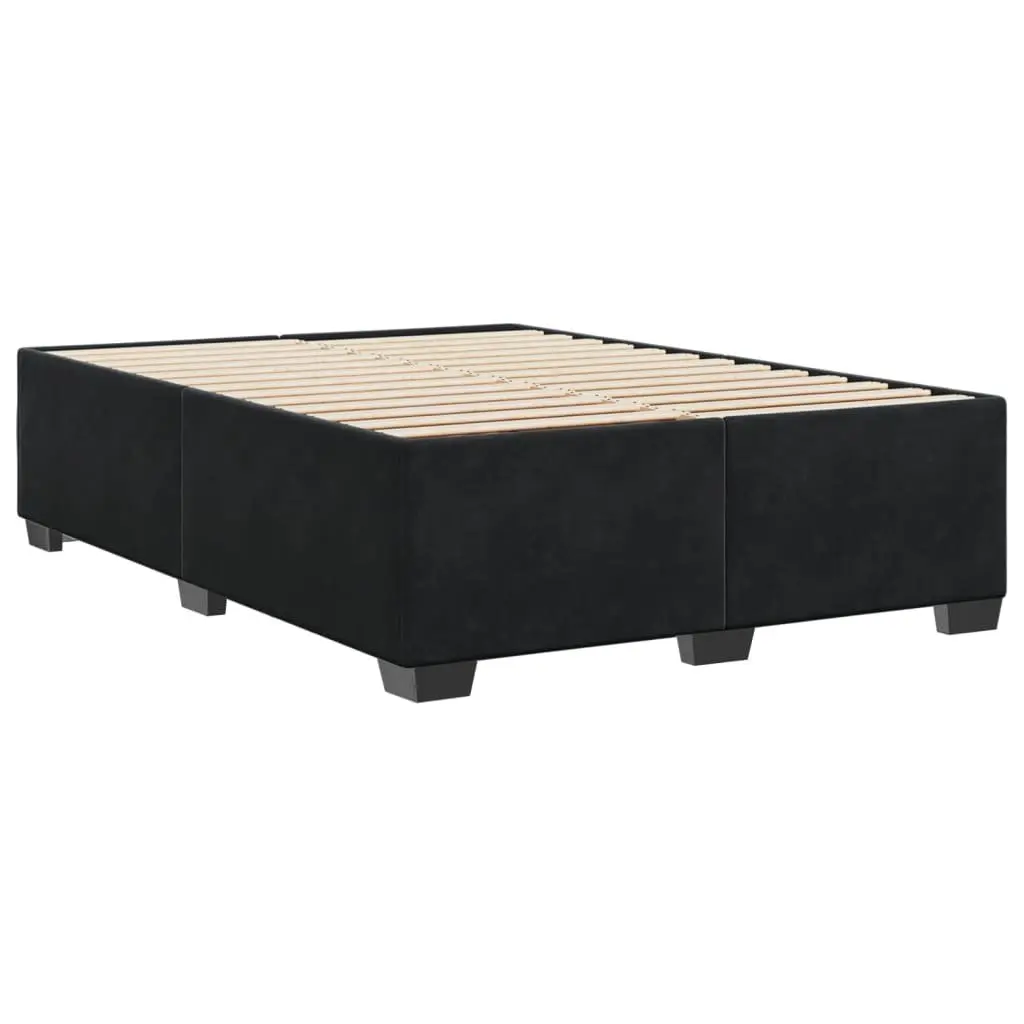 Black Velvet Upholstered Queen Bed Frame