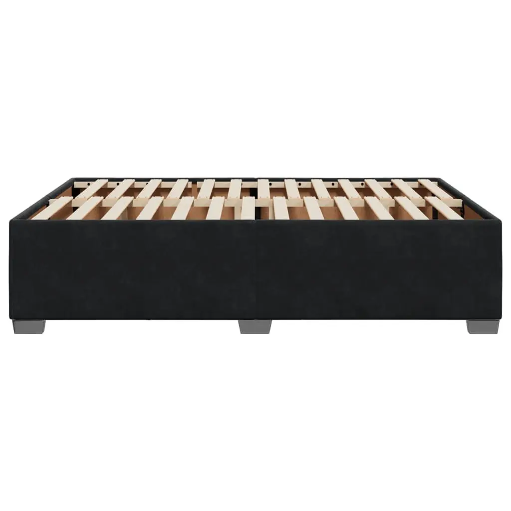 Black Velvet Upholstered Queen Bed Frame