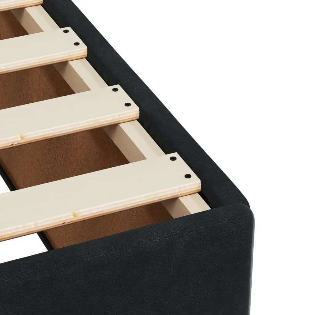 Black Velvet Upholstered Queen Bed Frame