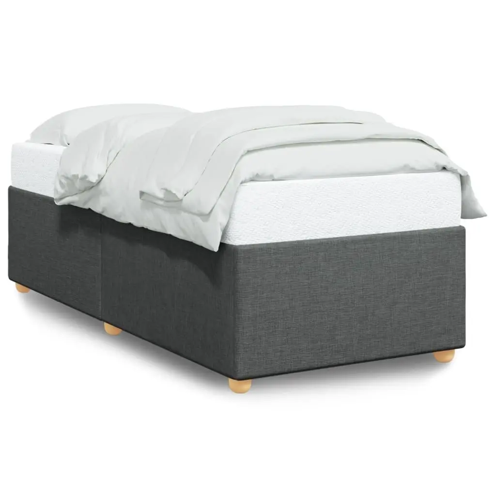 Grey Fabric Bed Frame 90x190 cm with Slatted Base