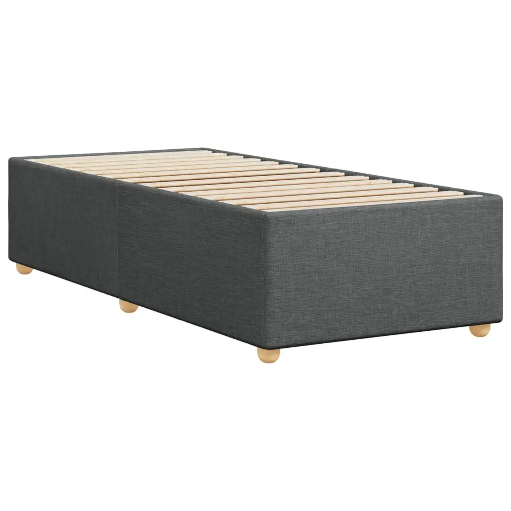 Grey Fabric Bed Frame 90x190 cm with Slatted Base