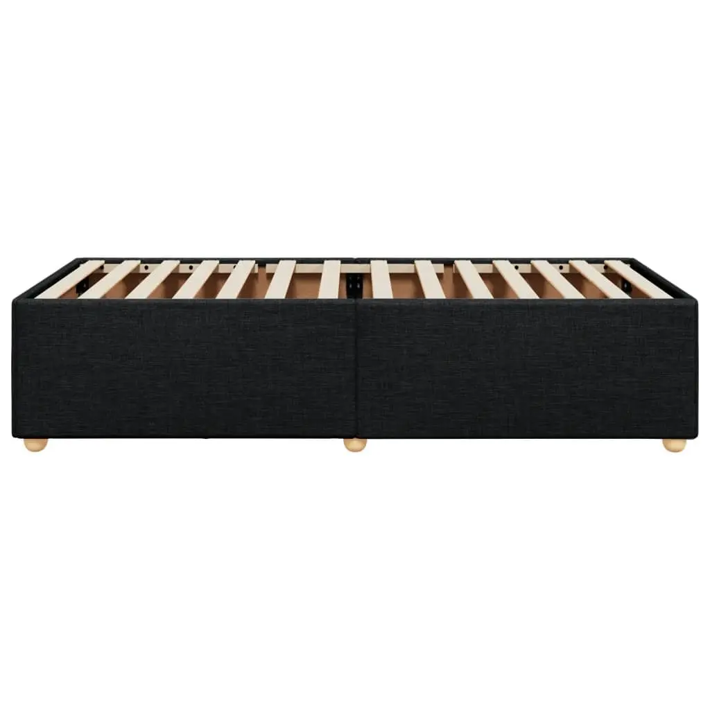 Black Fabric Upholstered Bed Frame 90x190cm Slatted Base
