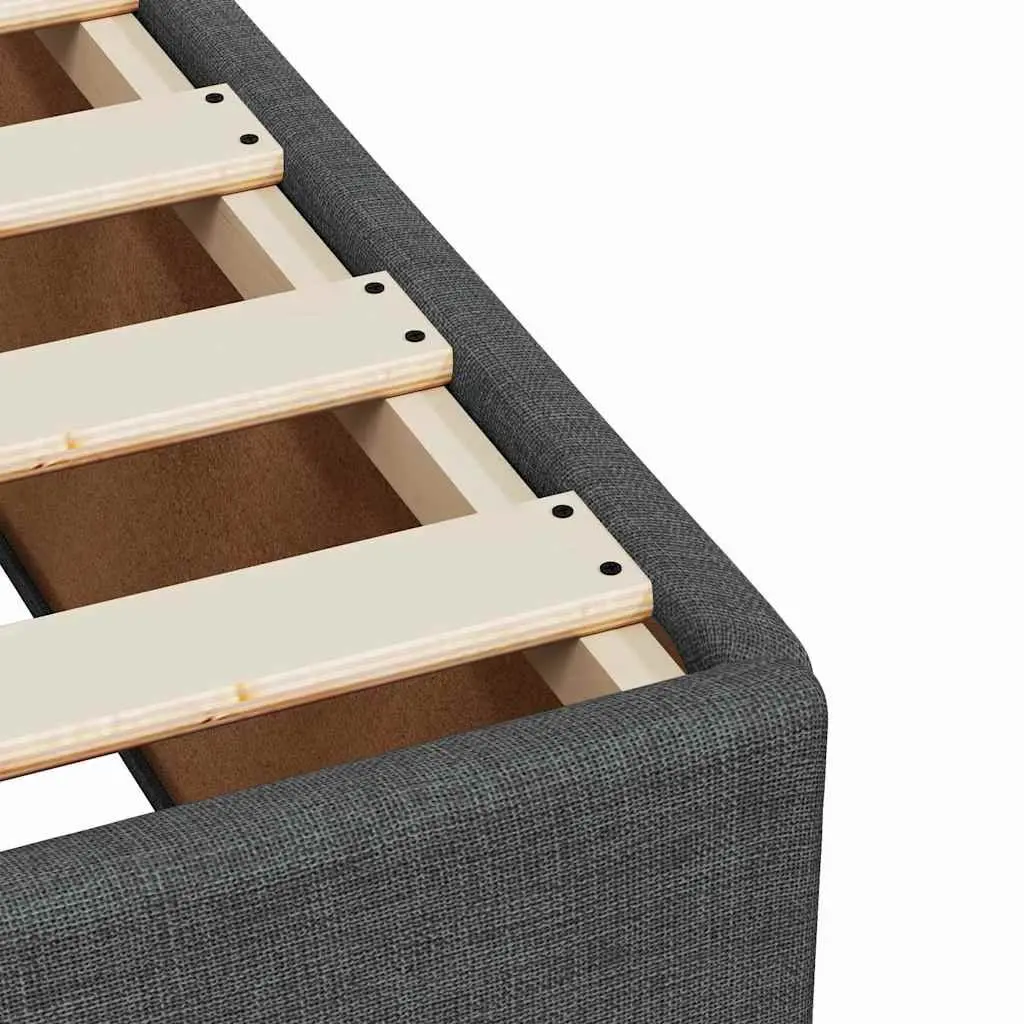 Bed Frame Grey Fabric 90x190 cm Slatted Base Bedroom Furniture Sleep