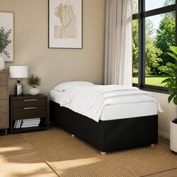 Black Fabric Upholstered Bed Frame 90x190 cm