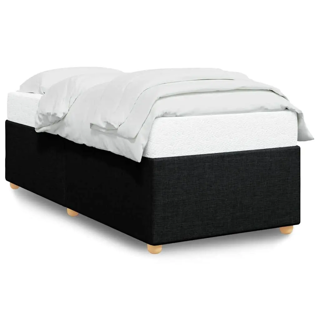 Black Fabric Upholstered Bed Frame 90x190 cm