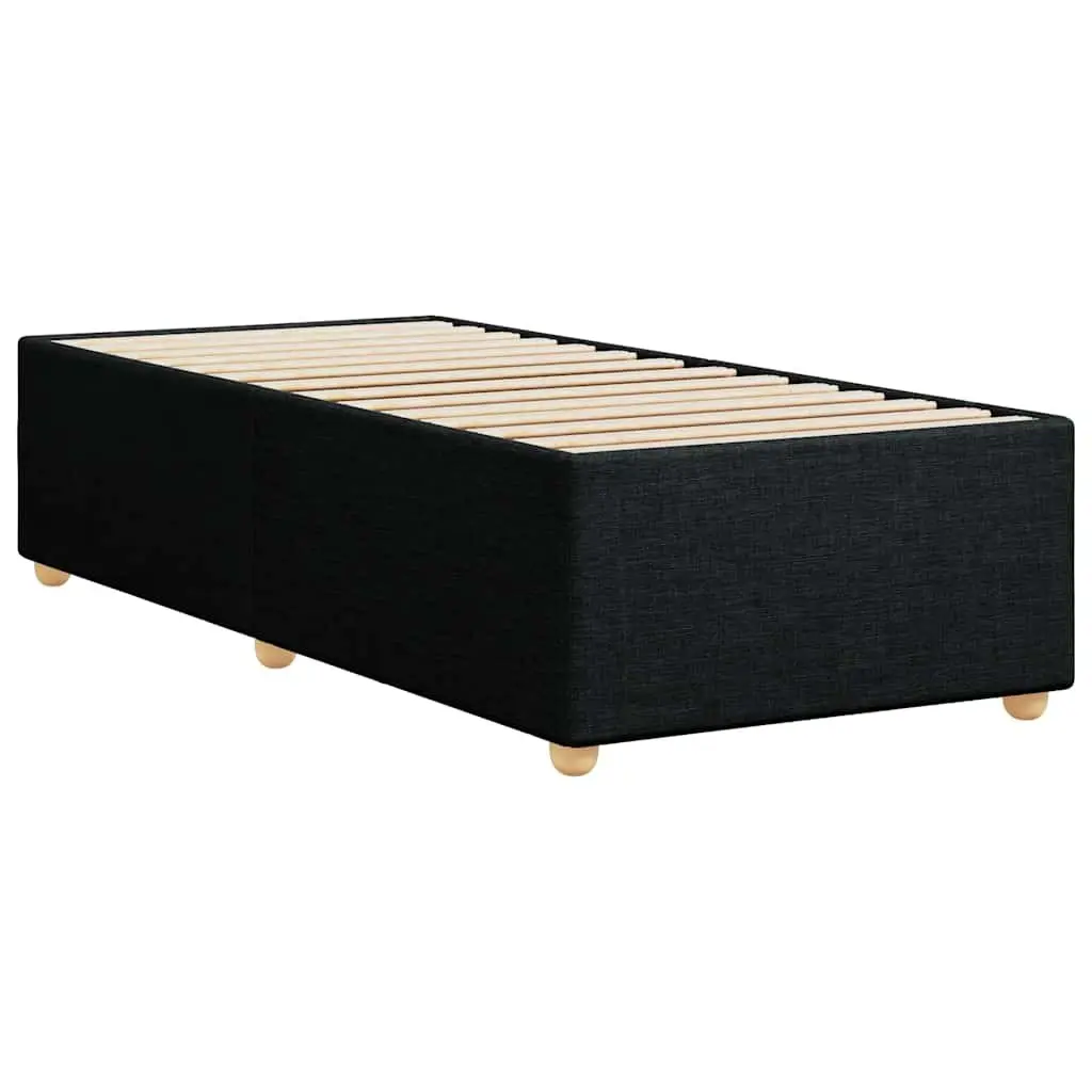 Black Fabric Upholstered Bed Frame 90x190 cm