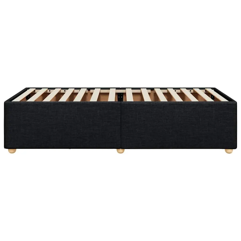 Black Fabric Upholstered Bed Frame 90x190 cm