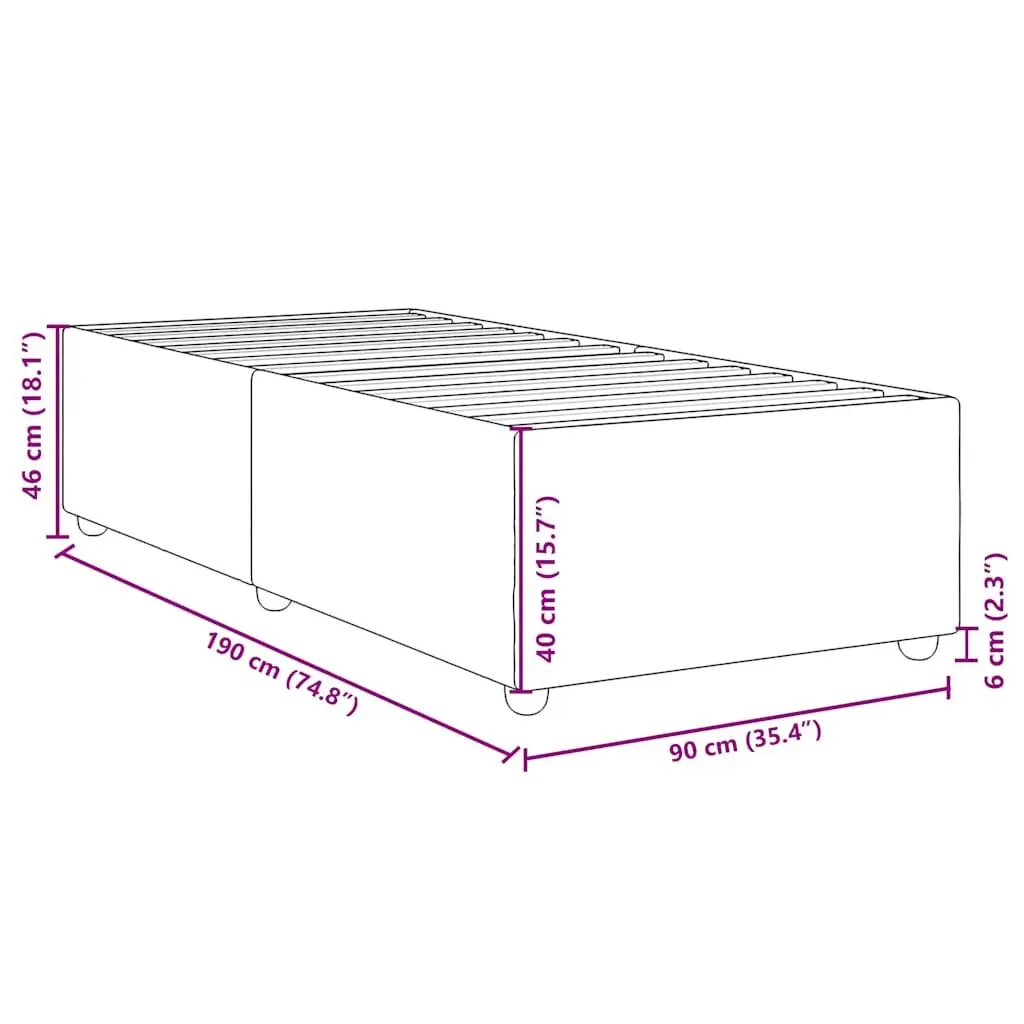 Black Fabric Upholstered Bed Frame 90x190 cm