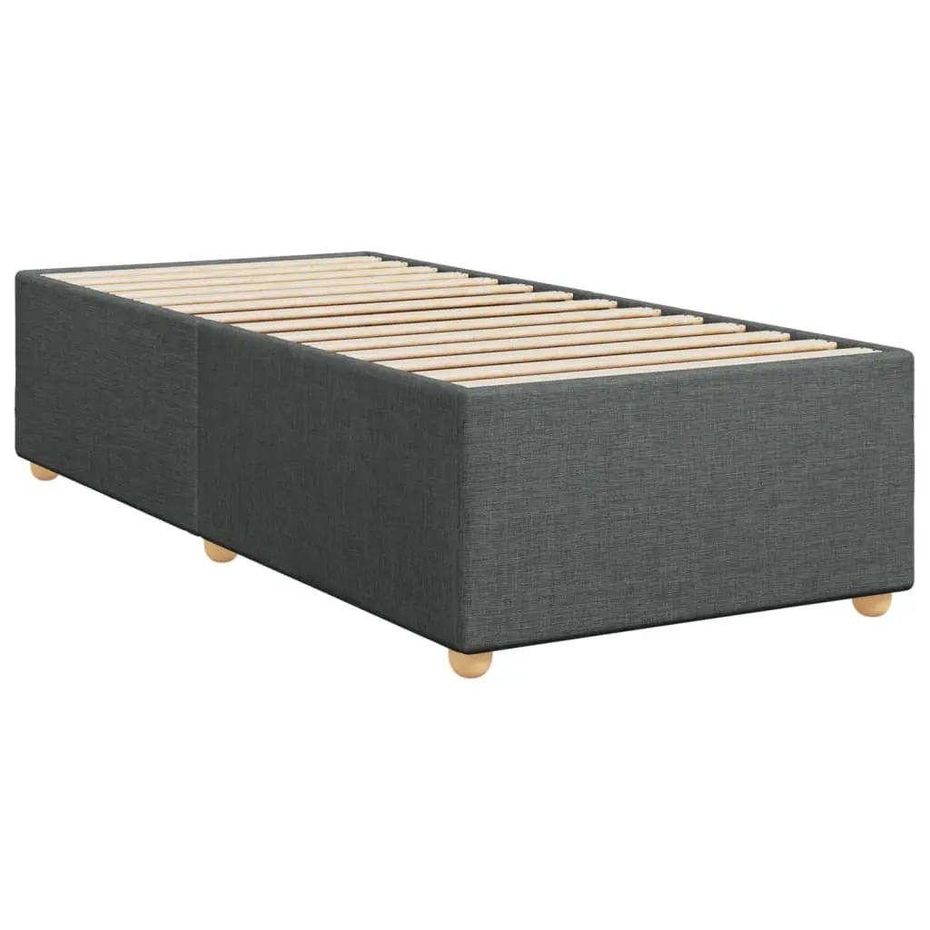 King Single Bed Frame in Grey Fabric with Slats