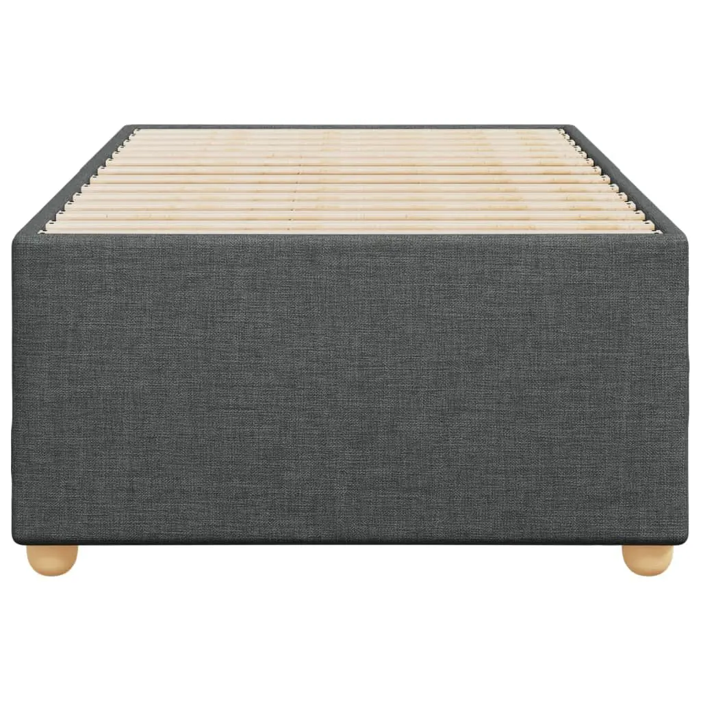 King Single Bed Frame in Grey Fabric with Slats