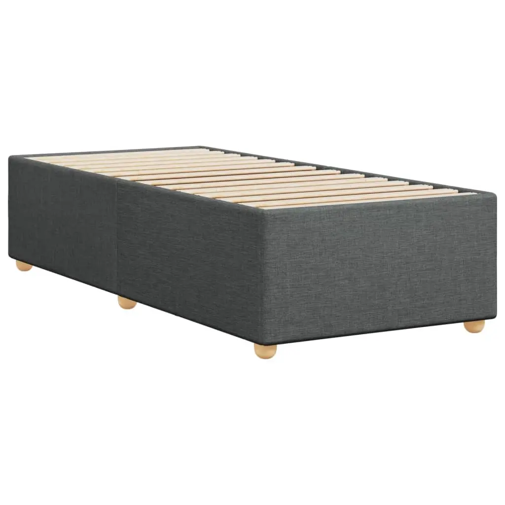 King Single Bed Frame in Grey Fabric with Slats
