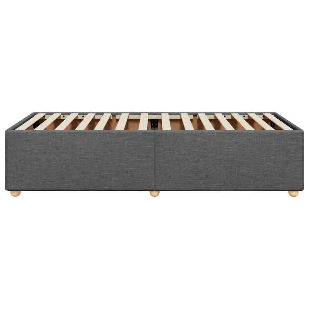 King Single Bed Frame in Grey Fabric with Slats