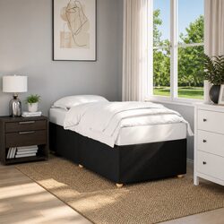 King Single Bed Frame in Black Fabric for Comfort