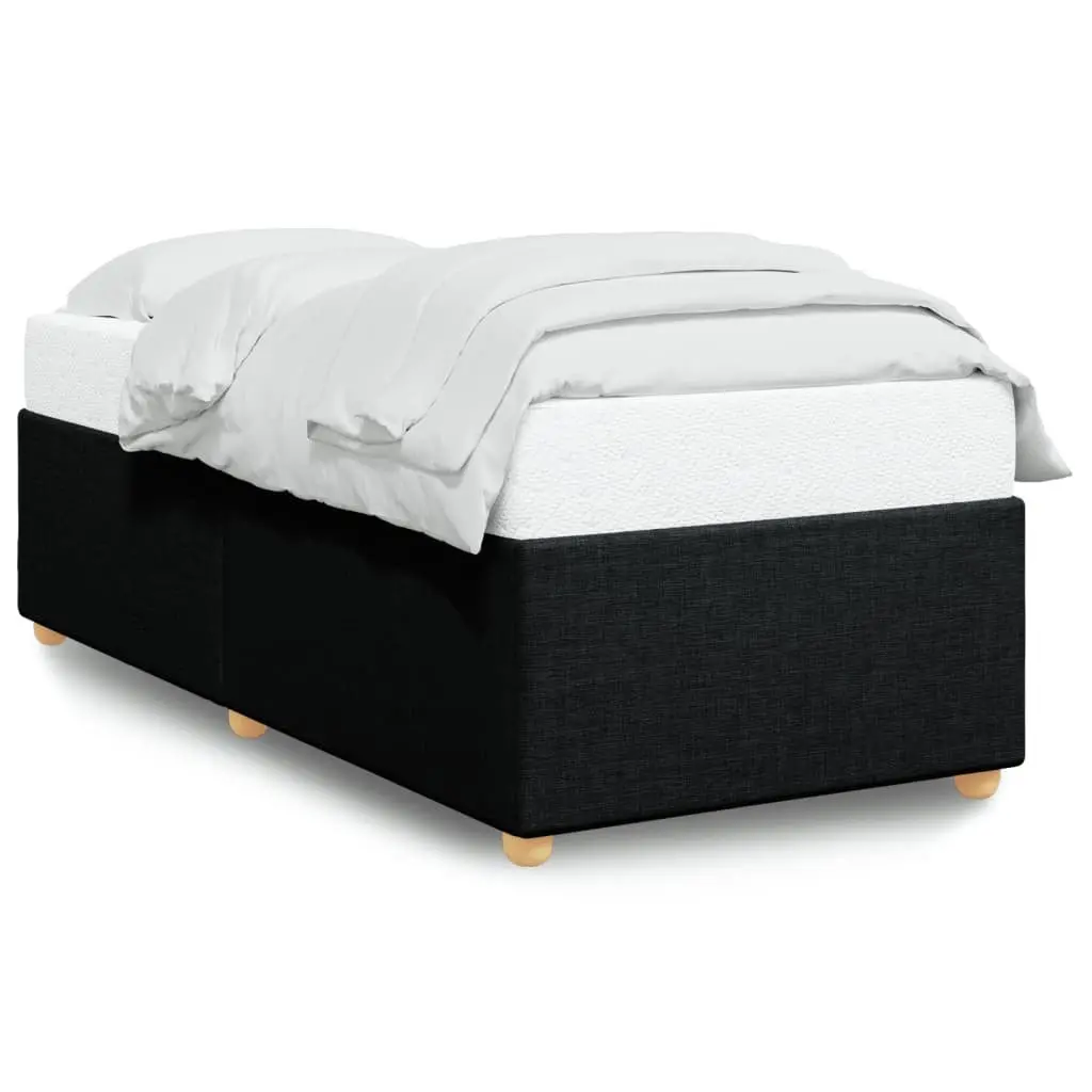 King Single Bed Frame Black Fabric Upholstered Polyester