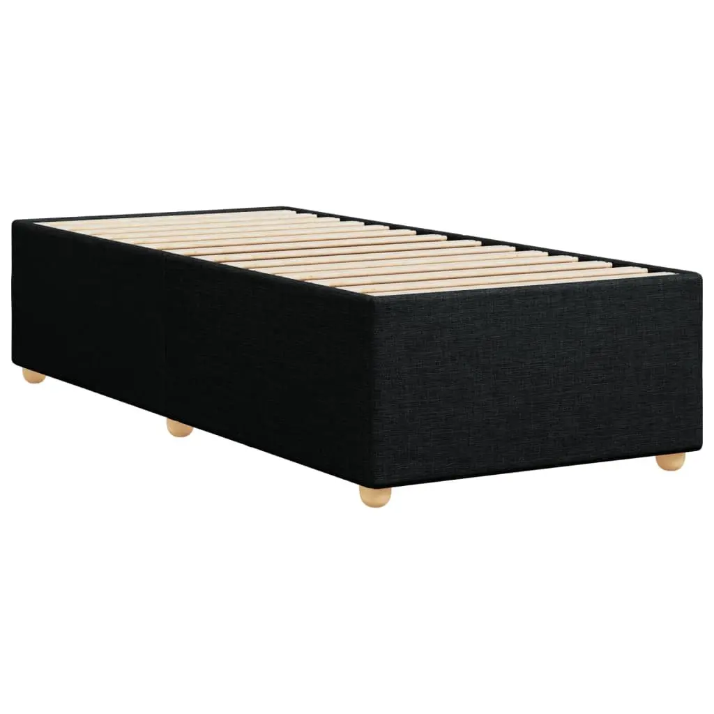 King Single Bed Frame Black Fabric Upholstered Polyester