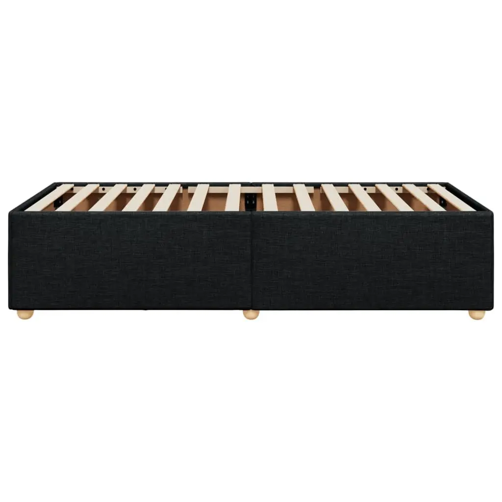 King Single Bed Frame Black Fabric Upholstered Polyester