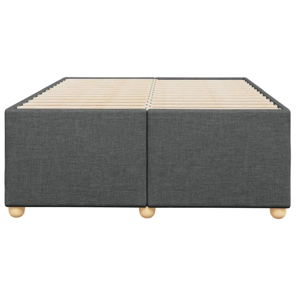 Grey Fabric Double Bed Frame with Slat Support