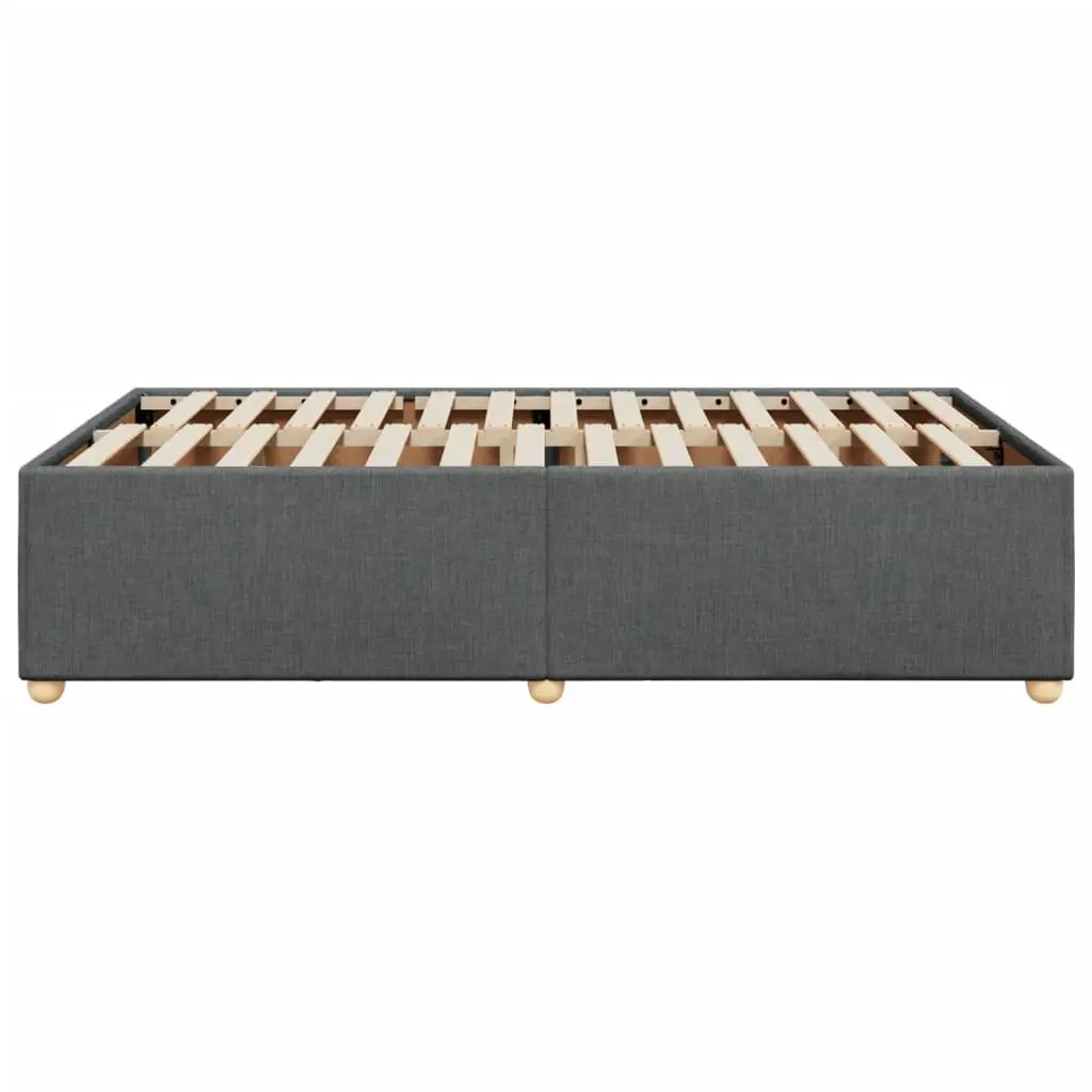 Grey Fabric Double Bed Frame with Slat Support