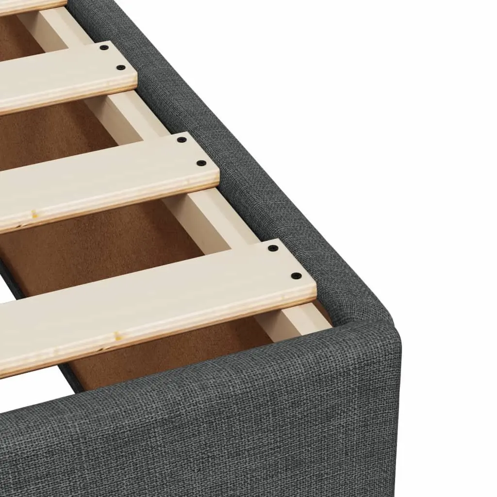 Grey Fabric Double Bed Frame with Slat Support