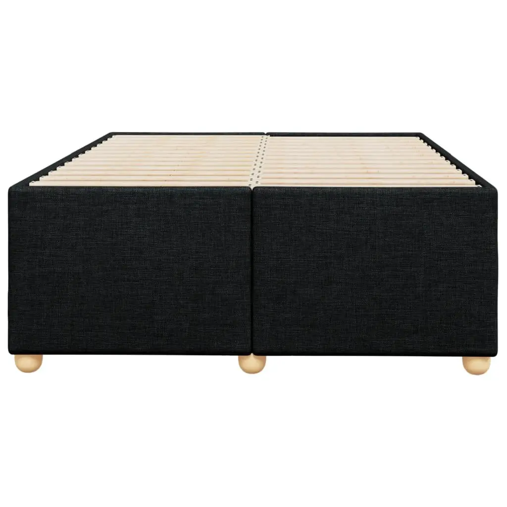 Double Bed Frame in Black Fabric Upholstery