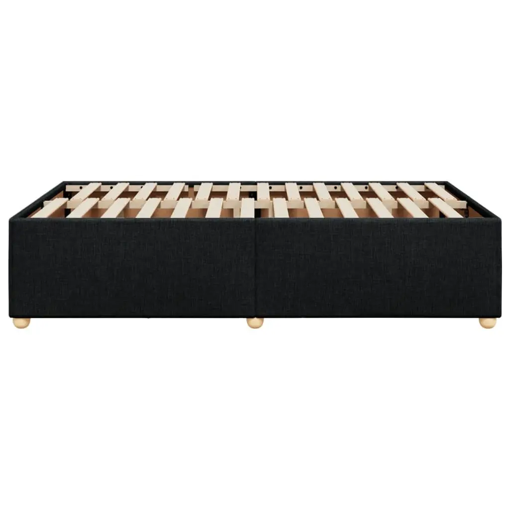 Double Bed Frame in Black Fabric Upholstery