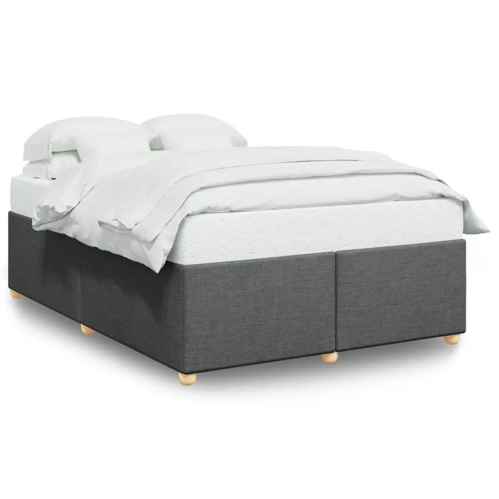 Queen Bed Frame Grey Fabric Upholstered Bedroom Furniture with Slats Support