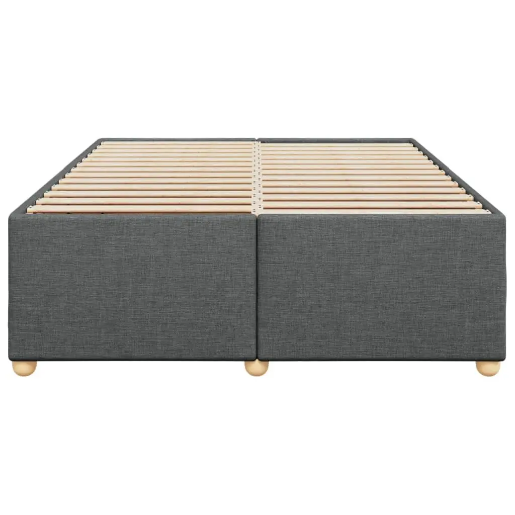 Queen Bed Frame Grey Fabric Upholstered Bedroom Furniture with Slats Support