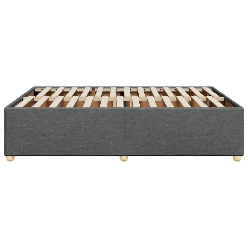 Queen Bed Frame Grey Fabric Upholstered Bedroom Furniture with Slats Support