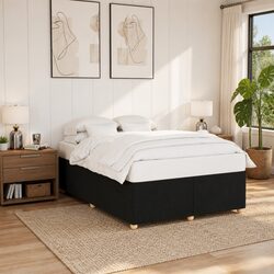 Comfortable Black Fabric Queen Bed Frame