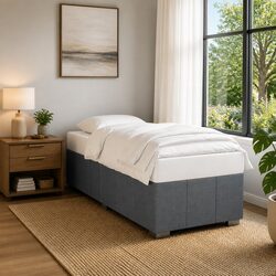 Grey Fabric Bed Frame 90x190 cm for Cozy Bedrooms