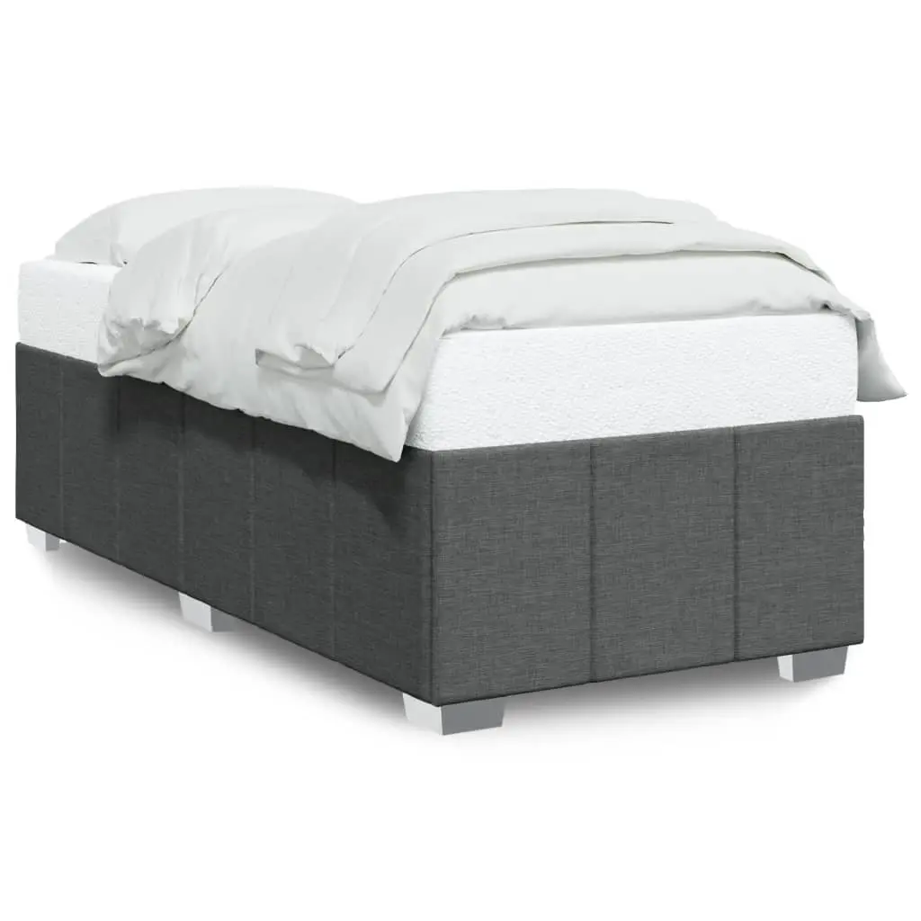 Bed Frame Grey Fabric 90x190 cm Bedroom Furniture Slats Support Without Mattress