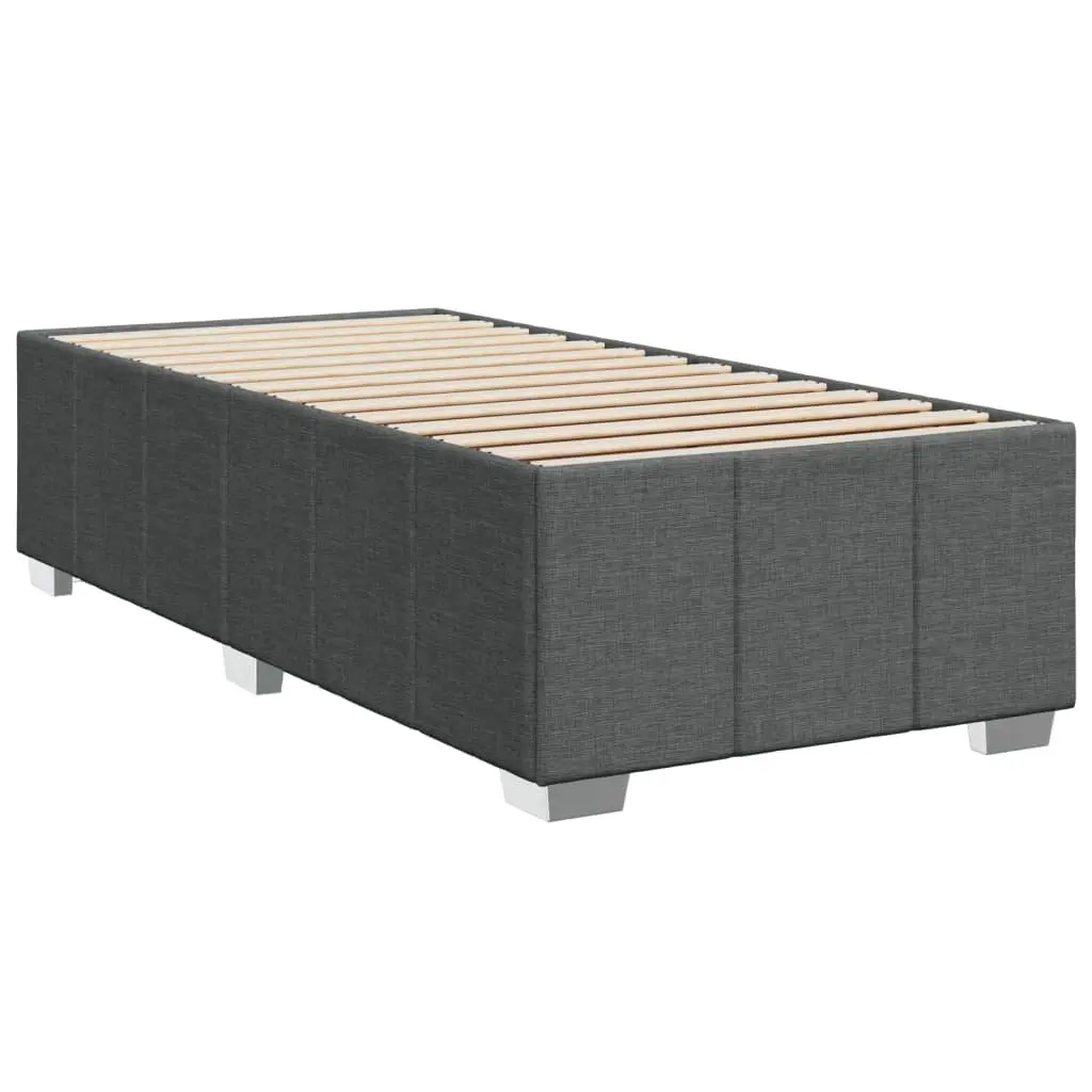 Bed Frame Grey Fabric 90x190 cm Bedroom Furniture Slats Support Without Mattress