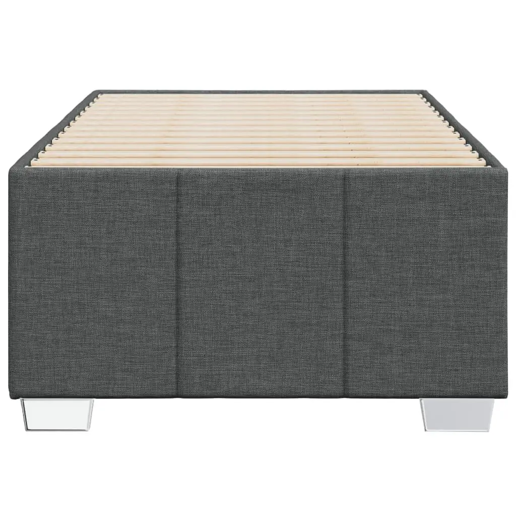 Bed Frame Grey Fabric 90x190 cm Bedroom Furniture Slats Support Without Mattress