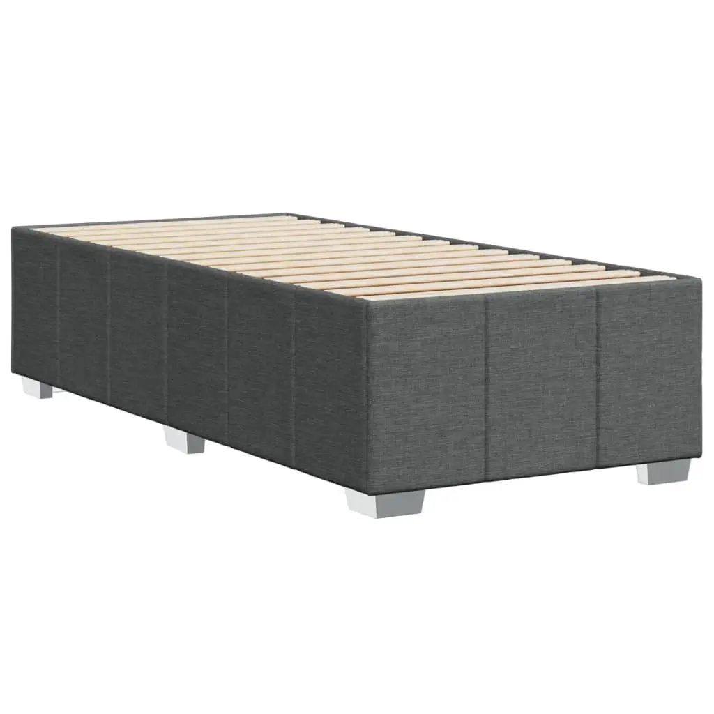 Bed Frame Grey Fabric 90x190 cm Bedroom Furniture Slats Support Without Mattress