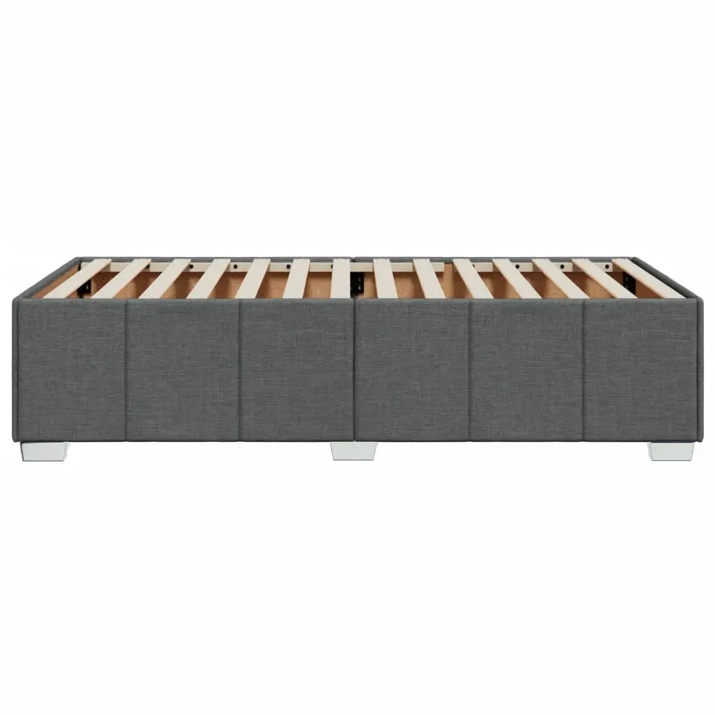 Bed Frame Grey Fabric 90x190 cm Bedroom Furniture Slats Support Without Mattress