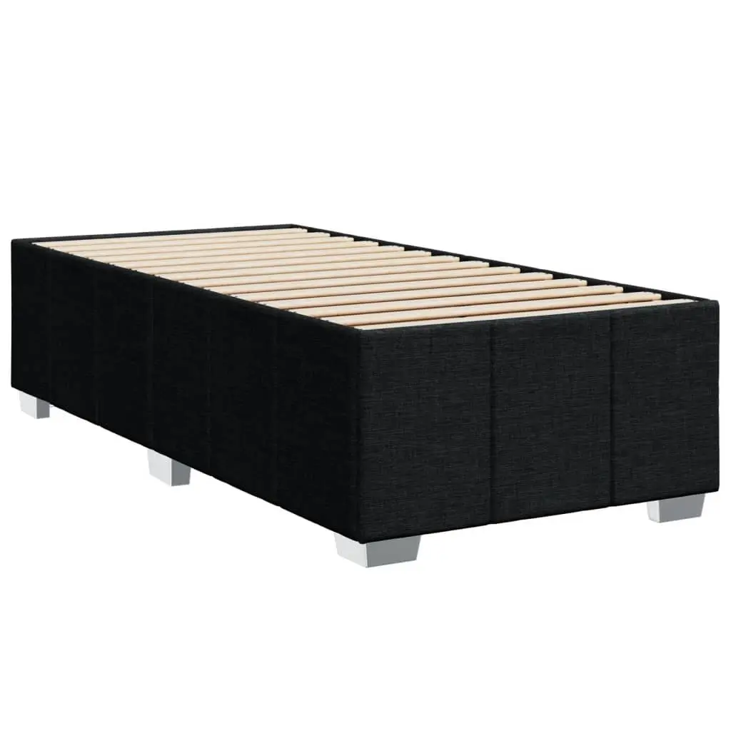 Bed Frame Black 90x190 cm Fabric Slatted Base Support