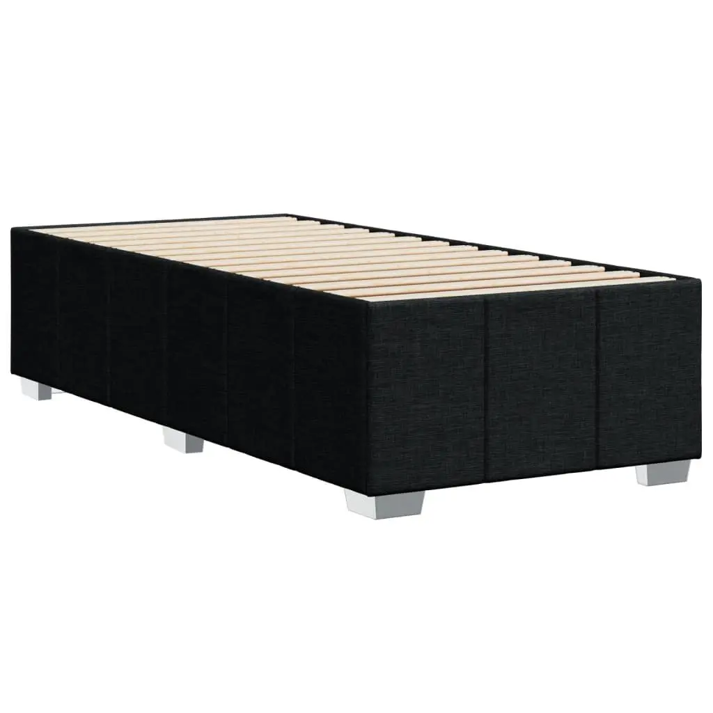 Bed Frame Black 90x190 cm Fabric Slatted Base Support