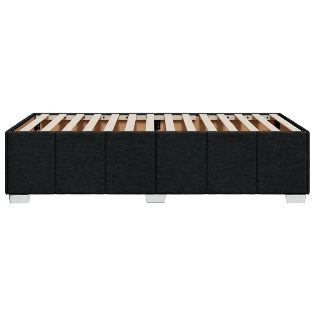 Bed Frame Black 90x190 cm Fabric Slatted Base Support