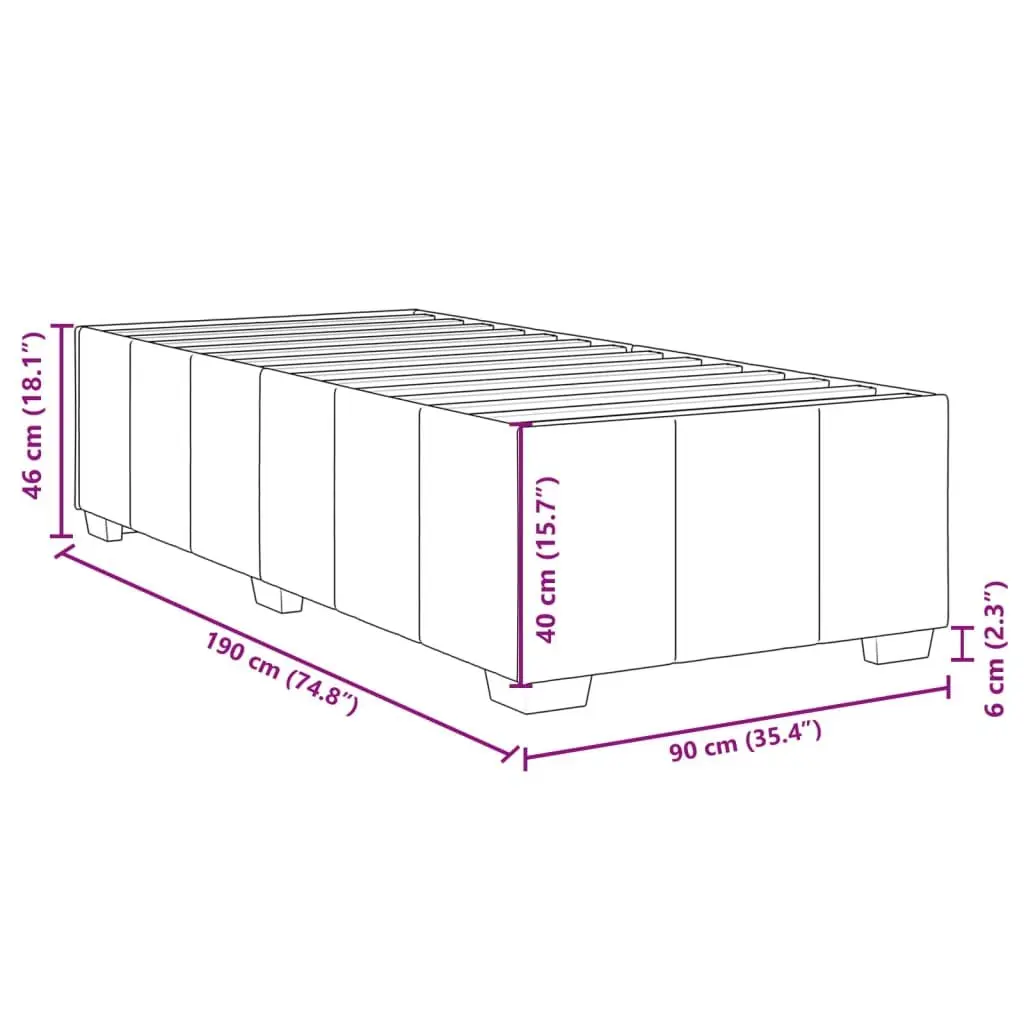 Dark Grey Bed Frame 90x190 cm