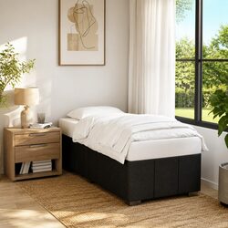 Upholstered Black Bed Frame 90x190 cm for Cozy Bedrooms
