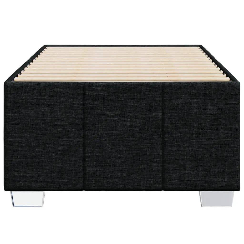 Bed Frame Black 90x190 cm Fabric Upholstered Slatted Base Bedroom Furniture