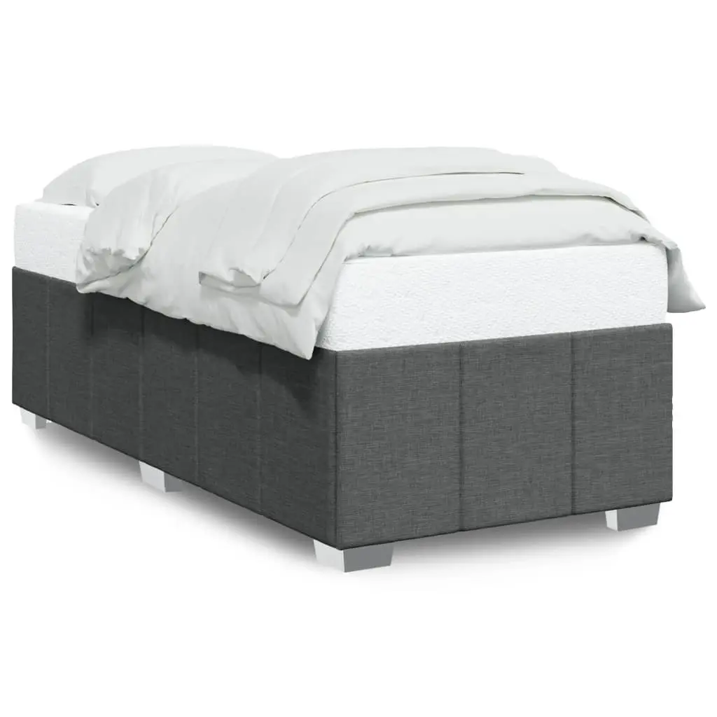 King Single Bed Frame in Grey Fabric with Slat Base