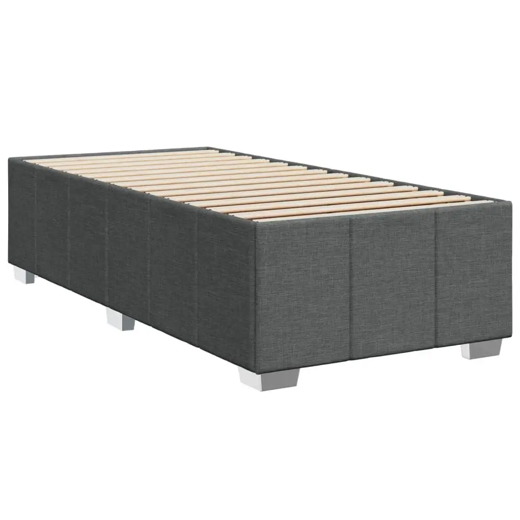 King Single Bed Frame in Grey Fabric with Slat Base