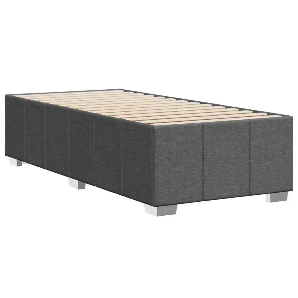 King Single Bed Frame in Grey Fabric with Slat Base