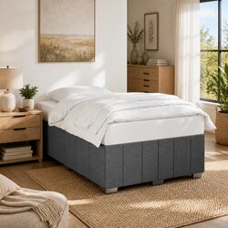 Grey Fabric Double Bed Frame for Cozy Bedrooms