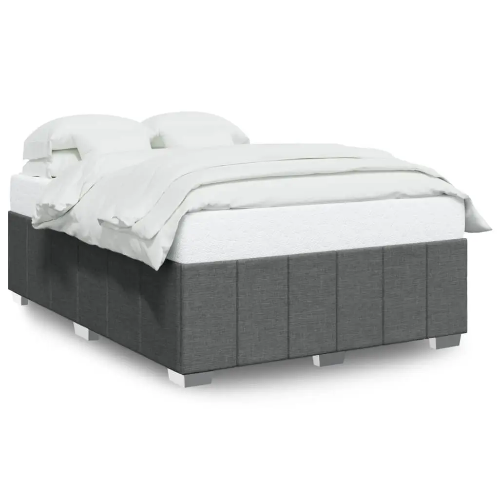 Dark Grey Fabric Upholstered Queen Bed Frame