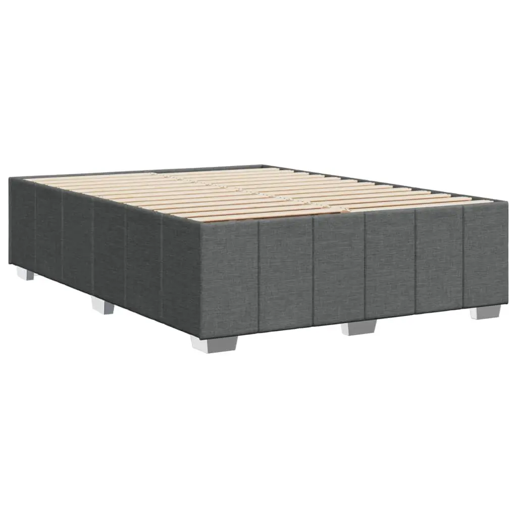 Dark Grey Fabric Upholstered Queen Bed Frame
