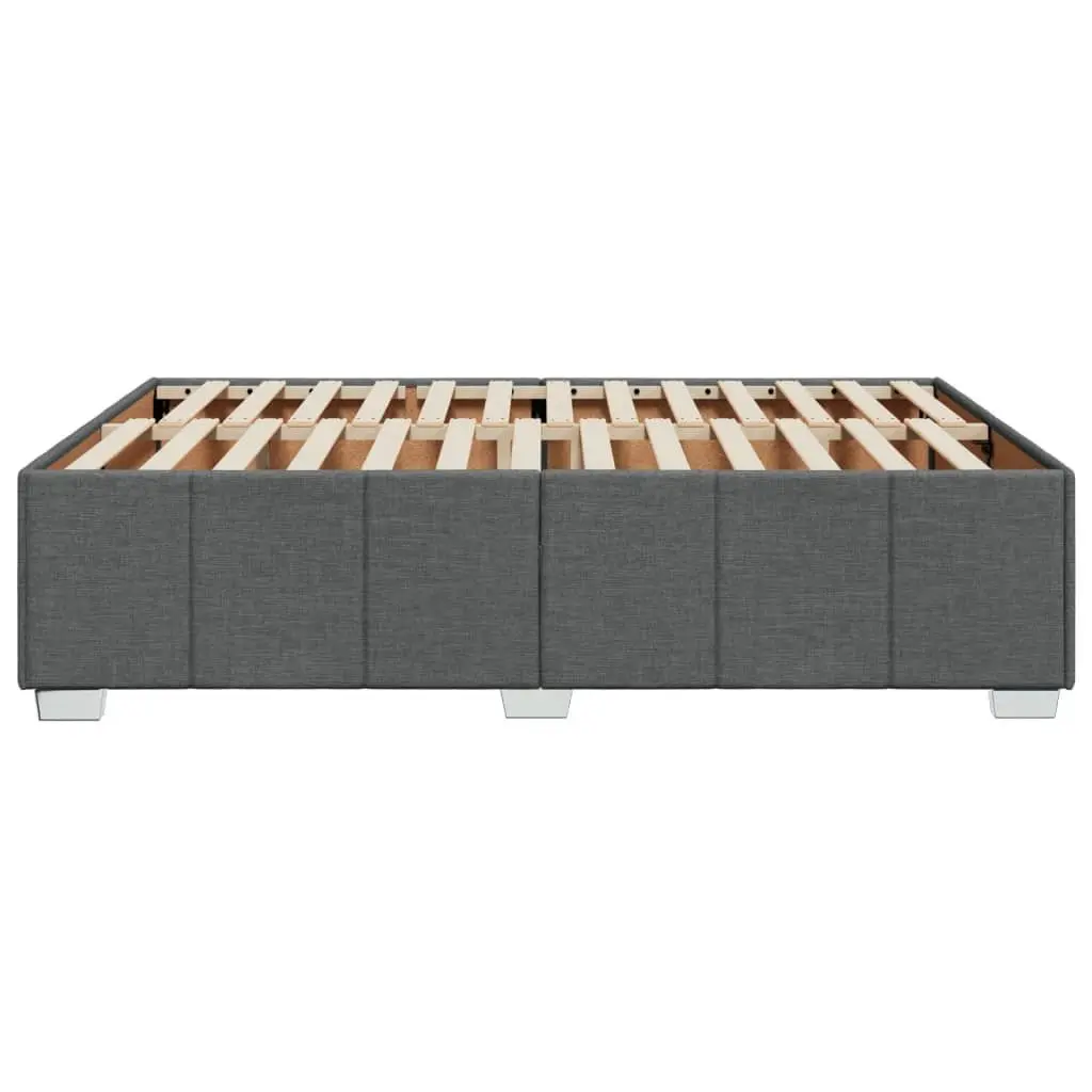 Dark Grey Fabric Upholstered Queen Bed Frame