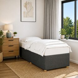 Fabric Upholstered Bed Frame Grey 90x190 cm