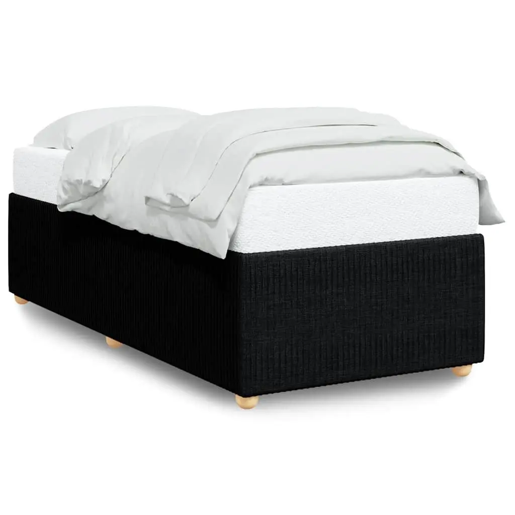 Black Upholstered Bed Frame 90x190 cm Polyester Fabric Slatted Base